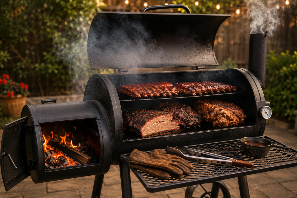 Offset smoker grill