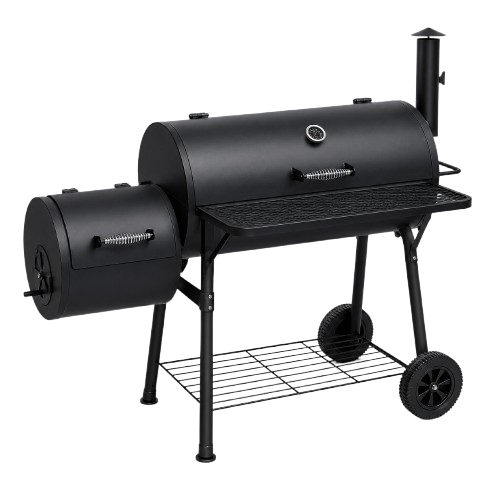 Char-Broil American Gourmet Offset Smoker with side firebox and spacious cooking chamber.