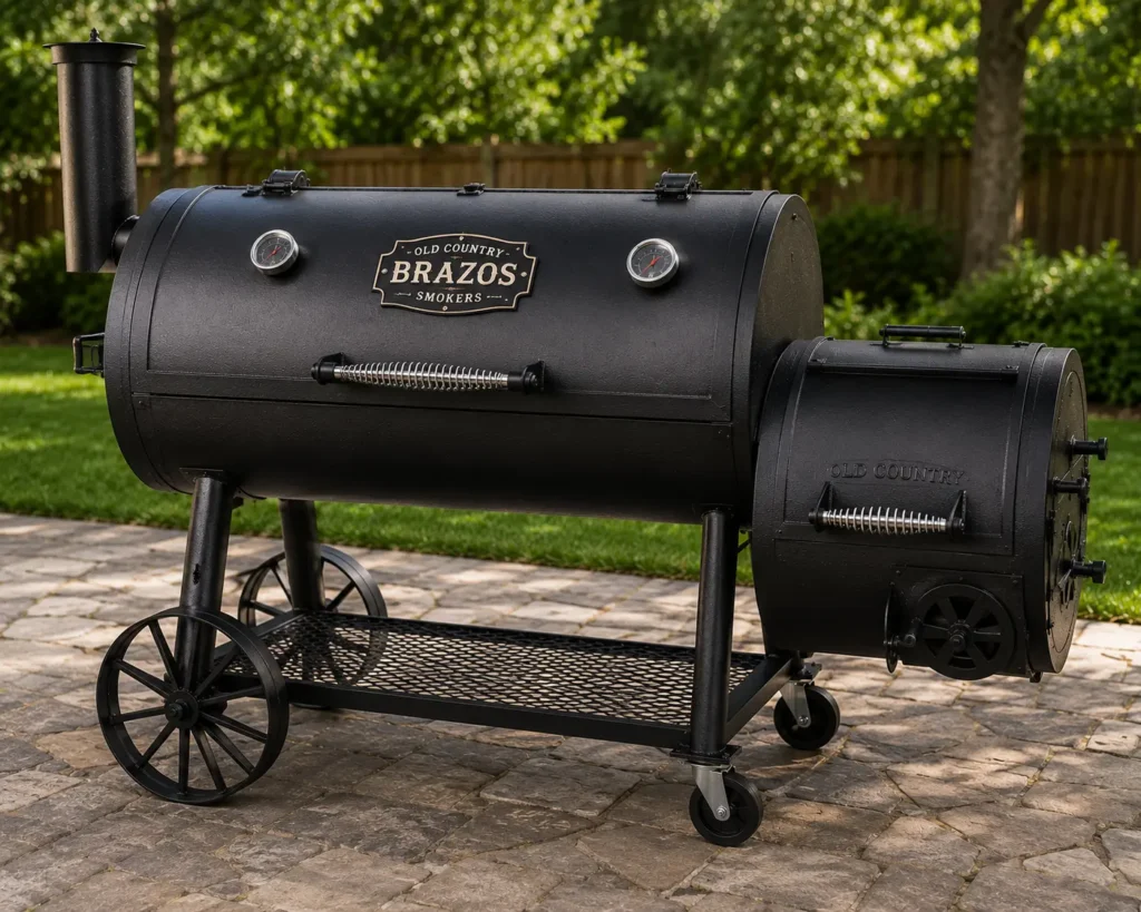 Old Country All-American Brazos heavy duty quarter inch steel offset smoker