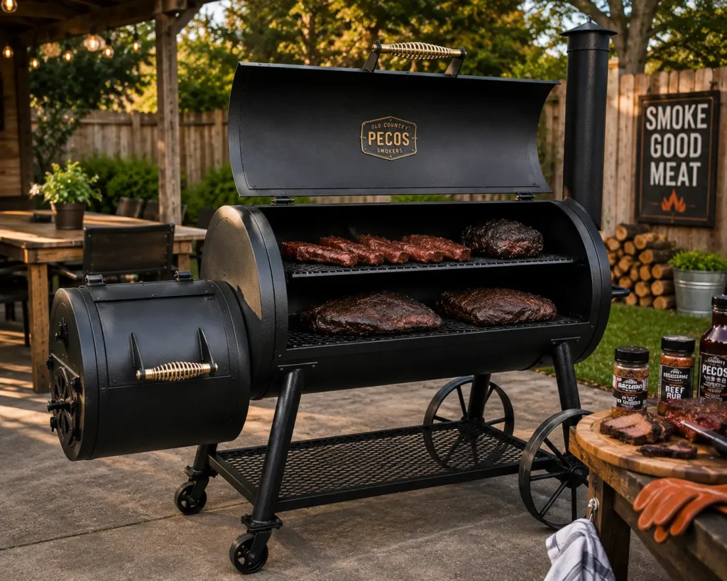 Old Country Pecos all welded steel offset smoker