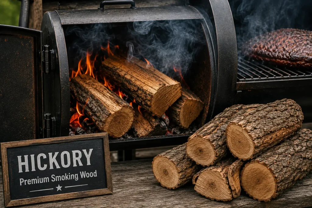 "Hickory wood logs for smoking beef brisket"
