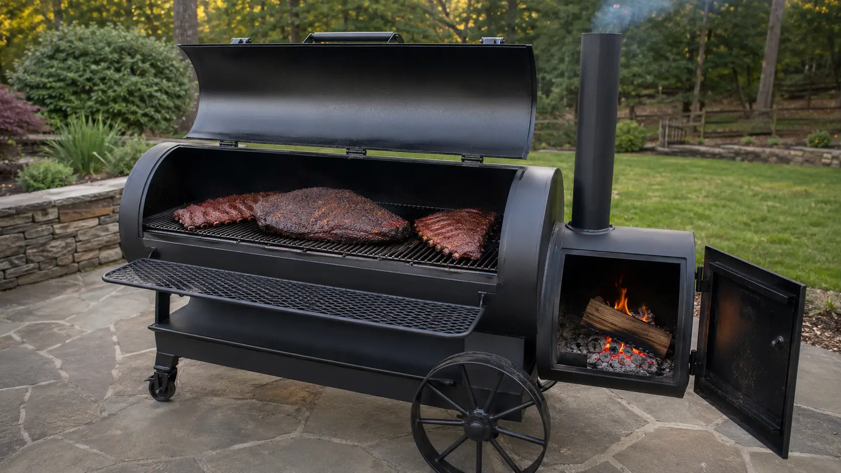 How to cook on a reverse flow offset smoker with a clean wood fire