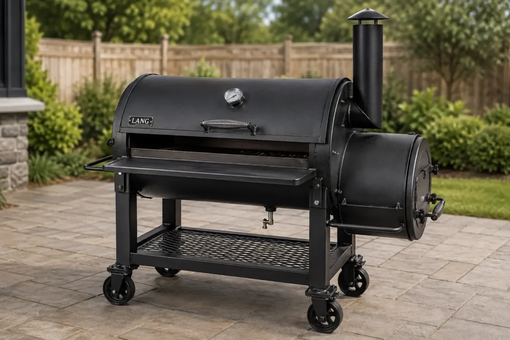 Heavy steel Lang 36 Original Patio reverse flow smoker