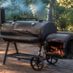 Mesquite wood for offset smoker producing thin blue smoke