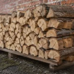 Seasoned oak wood for offset smoker cooking
