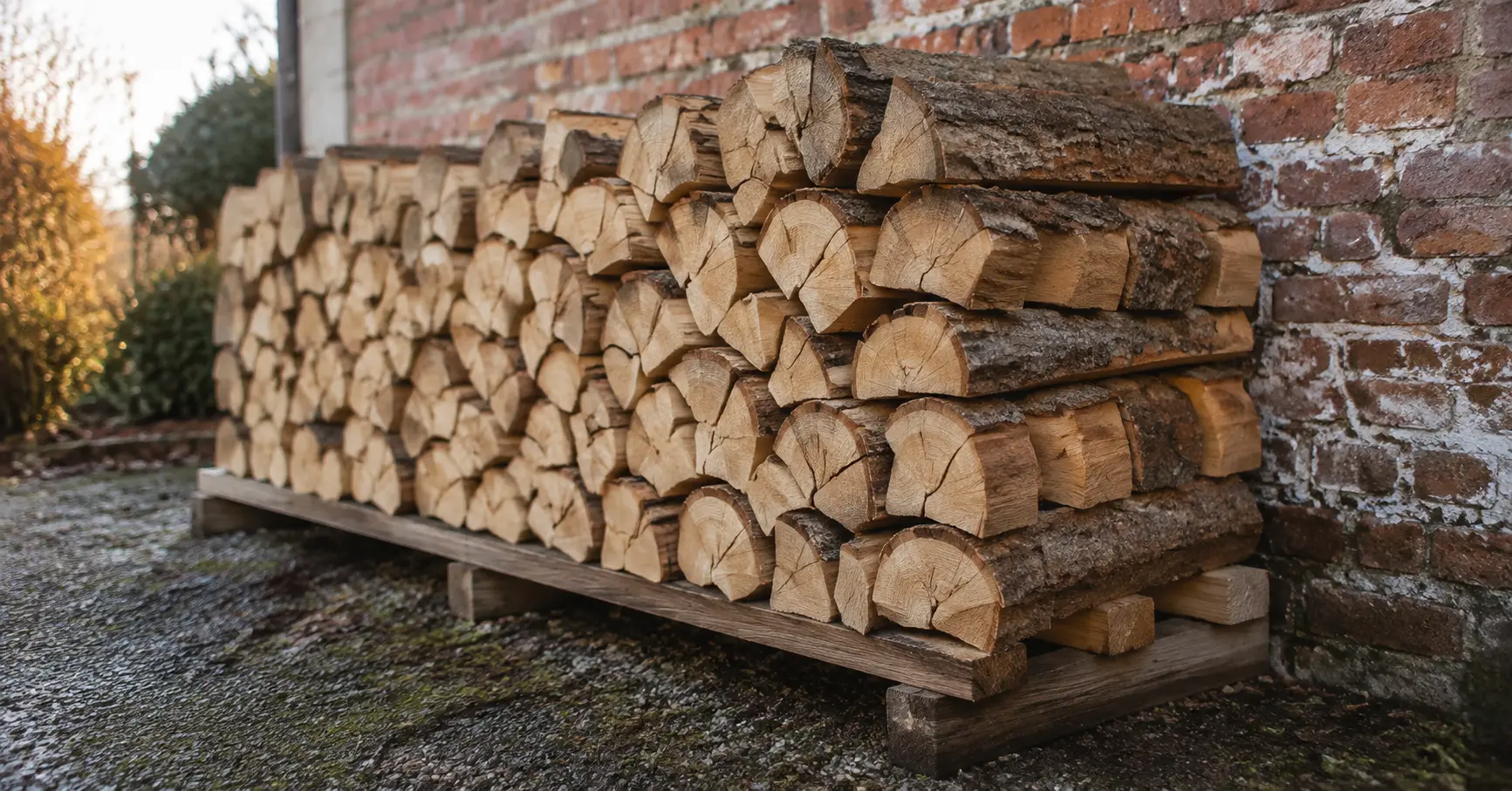 Seasoned oak wood for offset smoker cooking