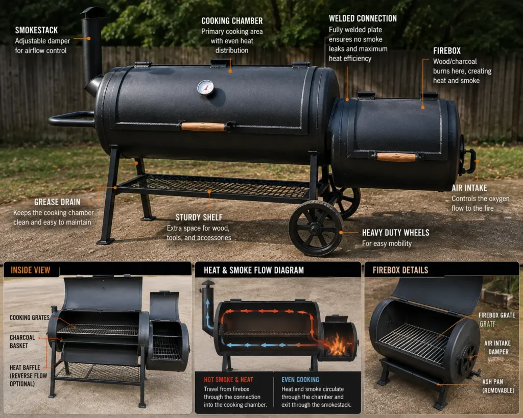 how to build a reverse flow offset smoker