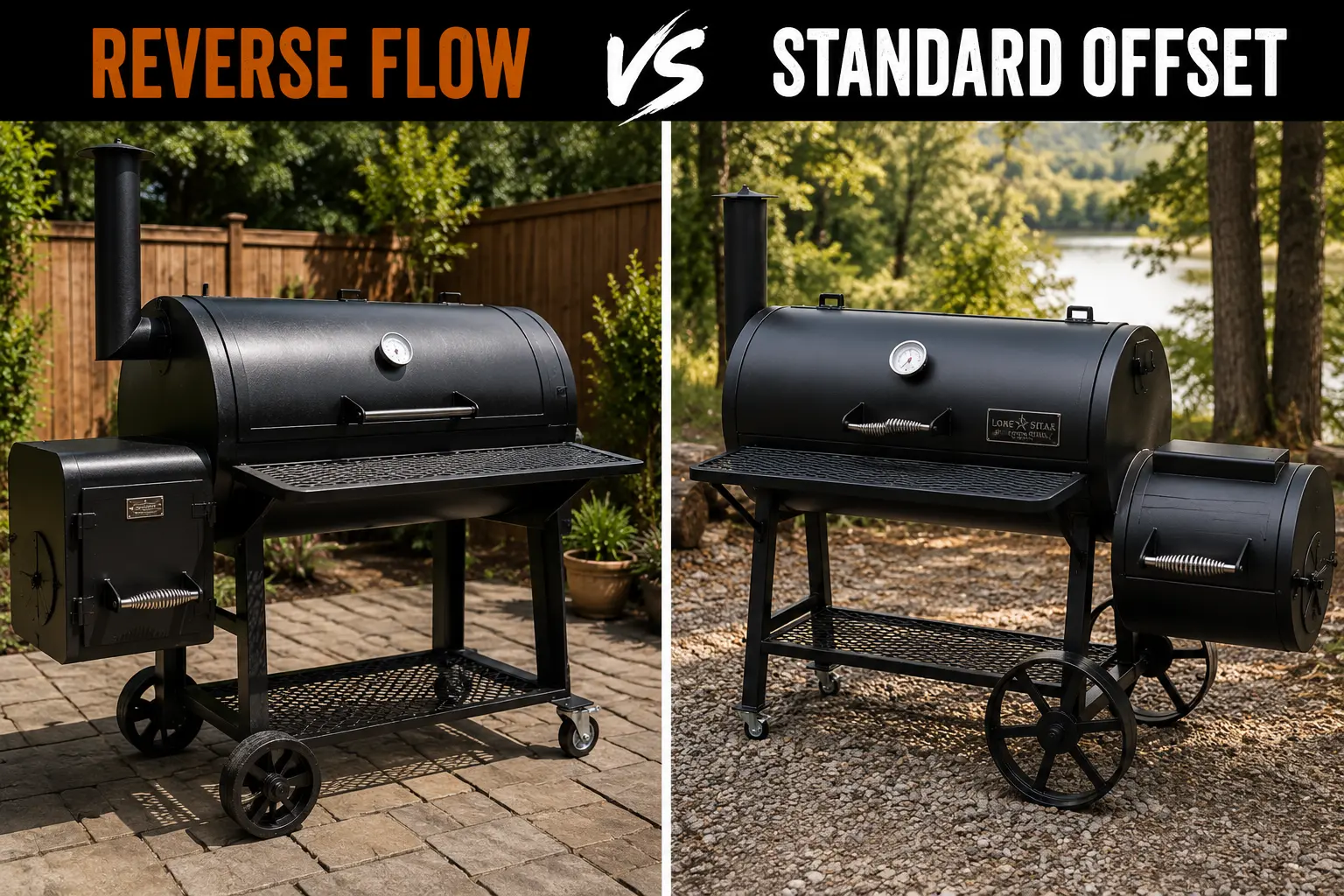 Reverse flow vs standard offset smoker comparison