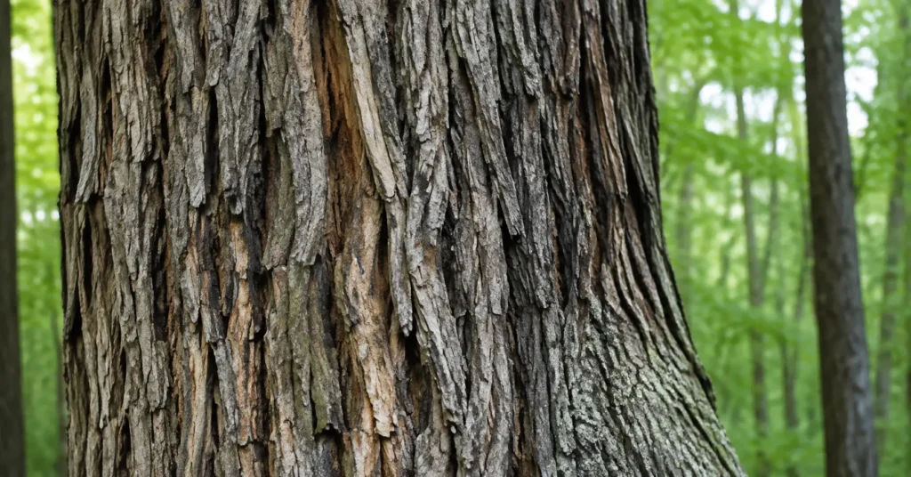 Shagbark hickory wood used for smoking meat